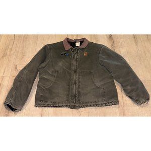 Vtg Carhartt J22 MOS Arctic Quilt Lined Moss Duck Work Jacket Mens Size 2XLGreen